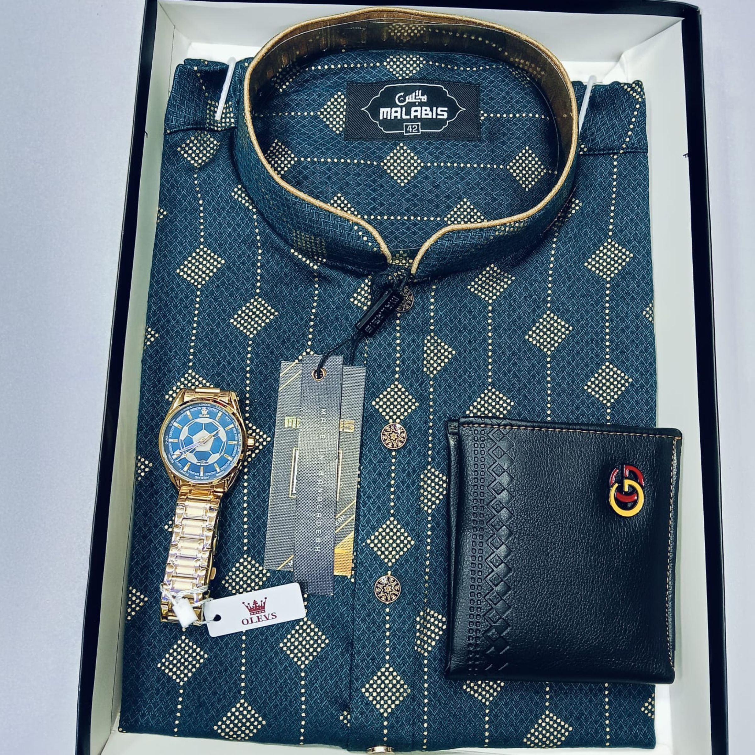 Cotton Punjabi + Premium Watch +Wallet + Combo Pack